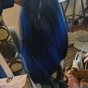 Boss Vibrant Blue and Black Hair Wig